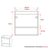 Mueble para Lavamanos Linz Almendra y Blanco 44.3x45cm Individual Flotante con Lavamanos Integrado