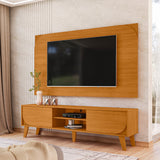 Combo Mueble y Panel de TV Juna Canela 182x98.5cm para TV Hasta 65" Pulgadas con Dos Compartimientos y con Dos Cajones