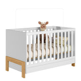 Cuna Fantasia Blanco y Almendra 74x85.5cm para Colchon Infantil 70 X 130 Cm