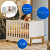 Cuna Fantasia Blanco y Almendra 74x85.5cm para Colchon Infantil 70 X 130 Cm