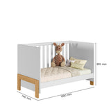 Cuna Fantasia Blanco y Almendra 74x85.5cm para Colchon Infantil 70 X 130 Cm