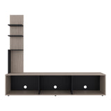 Centro de Entretenimiento Canarias Plus Positano y Wengue 190x161cm para TV Hasta 65" Pulgadas con Tres Compartimientos