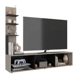 Centro de Entretenimiento Canarias Plus Positano y Wengue 190x161cm para TV Hasta 65" Pulgadas con Tres Compartimientos