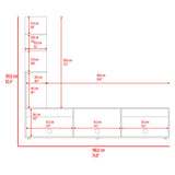 Centro de Entretenimiento Canarias Plus Positano y Wengue 190x161cm para TV Hasta 65" Pulgadas con Tres Compartimientos