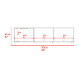 Rack de TV Dorne Avellana 162x41.1cm para TV Hasta 65" Pulgadas con Tres Compartimientos