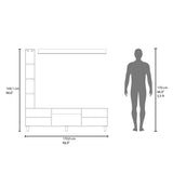 Centro de Entretenimiento Scio Fresno Europeo 170x169.1cm para TV Hasta 65" Pulgadas con Nueve Compartimientos