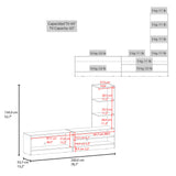 Centro de Entretenimiento Delmar Fresno Europeo 200x134cm para TV Hasta 65" Pulgadas con Tres Compartimientos