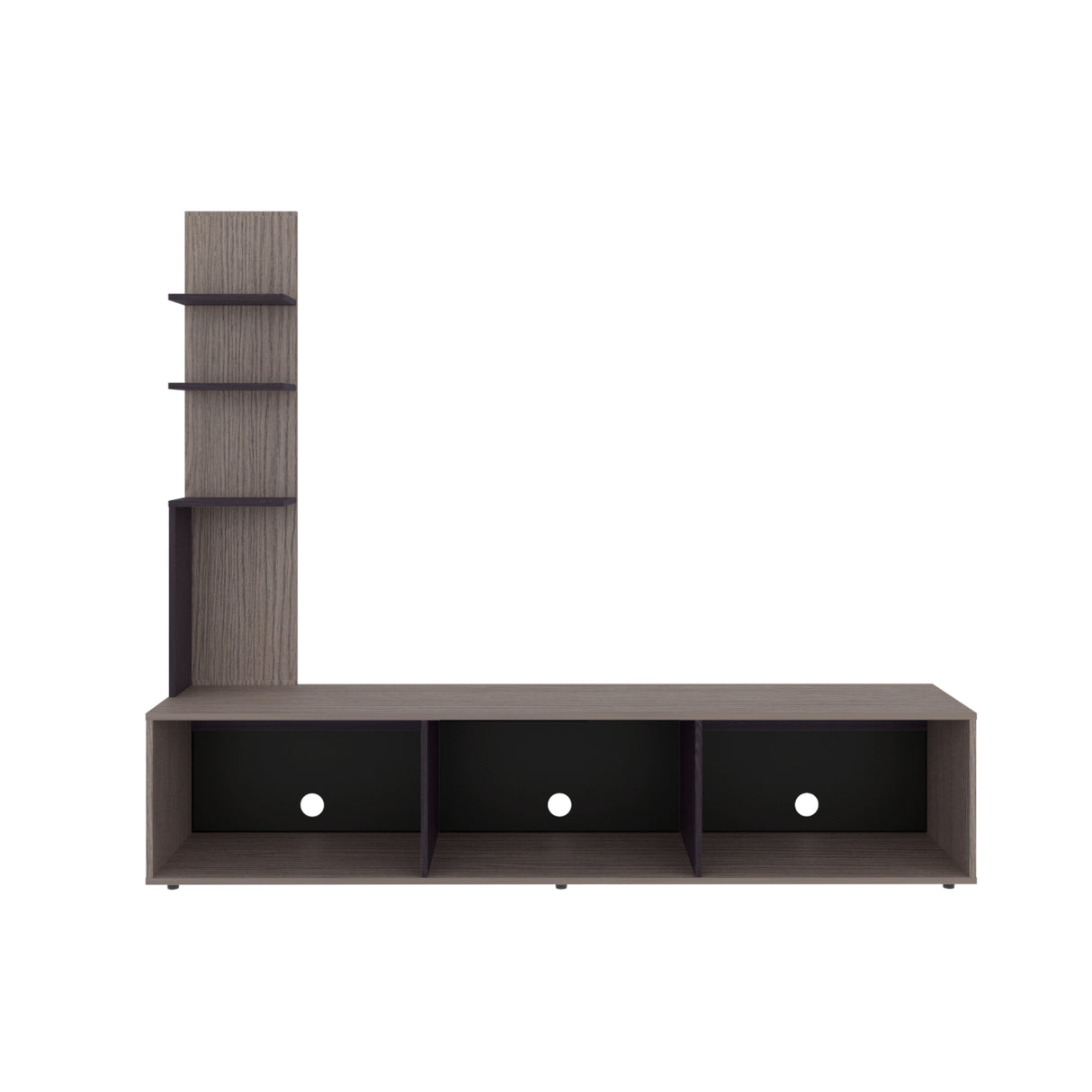Centro de Entretenimiento Canarias Positano y Wengue 190x161cm para TV Hasta 65" Pulgadas con Tres Compartimientos