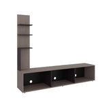 Centro de Entretenimiento Canarias Positano y Wengue 190x161cm para TV Hasta 65" Pulgadas con Tres Compartimientos