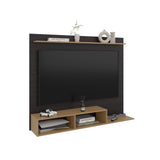 Panel de TV Munt Wengue y Fresno Europeo 160x130cm para TV Hasta 70" Pulgadas con Dos Compartimientos
