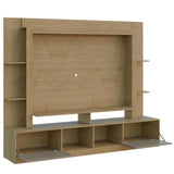 Centro de Entretenimiento Berlin Castaño 213x171cm para TV Hasta 60" Pulgadas con Cuatro Compartimientos