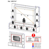 Centro de Entretenimiento Berlin Castaño 213x171cm para TV Hasta 60" Pulgadas con Cuatro Compartimientos