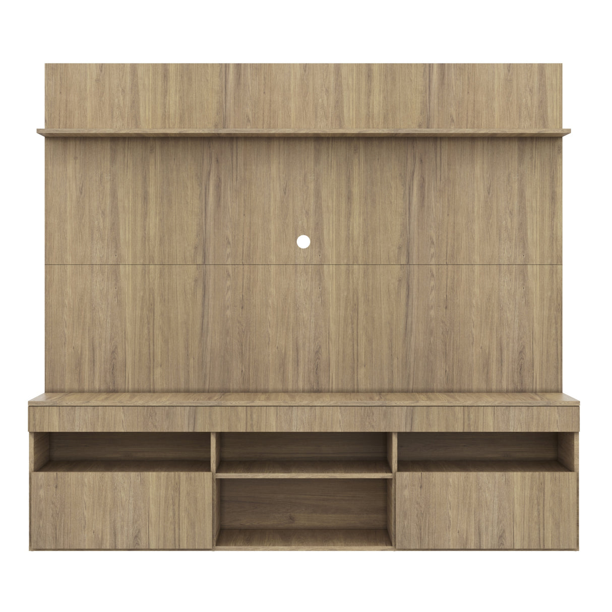 Rack con Panel Madrid Castaño 175x164cm para TV Hasta 55" Pulgadas con Cinco Compartimientos