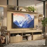 Rack con Panel Madrid Castaño 175x164cm para TV Hasta 55" Pulgadas con Cinco Compartimientos