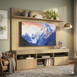 Rack con Panel Madrid Castaño 175x164cm para TV Hasta 55" Pulgadas con Cinco Compartimientos