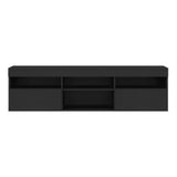 Rack de TV Paris Negro 175x48cm para TV Hasta 55" Pulgadas con Seis Compartimientos