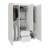 Closet Baru Blanco 135x180cm con Tres Puertas y con Dos Cajones