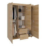 Closet Baru Fresno Europeo 135x180cm con Tres Puertas y con Dos Cajones