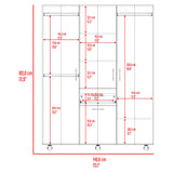 Closet Amalfi Fresno Europeo 140x183cm con Cuatro Puertas y con Un Cajón
