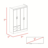 Closet Sarani Wengue 119.8x182cm con Cuatro Puertas y con Dos Cajones