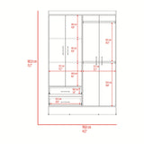 Closet Sarani Wengue 119.8x182cm con Cuatro Puertas y con Dos Cajones