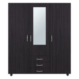 Closet Luciano Wengue 150.1x177cm con Tres Puertas y con Tres Cajones