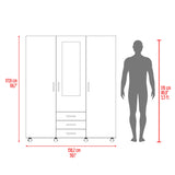 Closet Luciano Wengue 150.1x177cm con Tres Puertas y con Tres Cajones