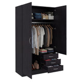 Closet Marfil Wengue 100x180.6cm con Dos Puertas y con Tres Cajones