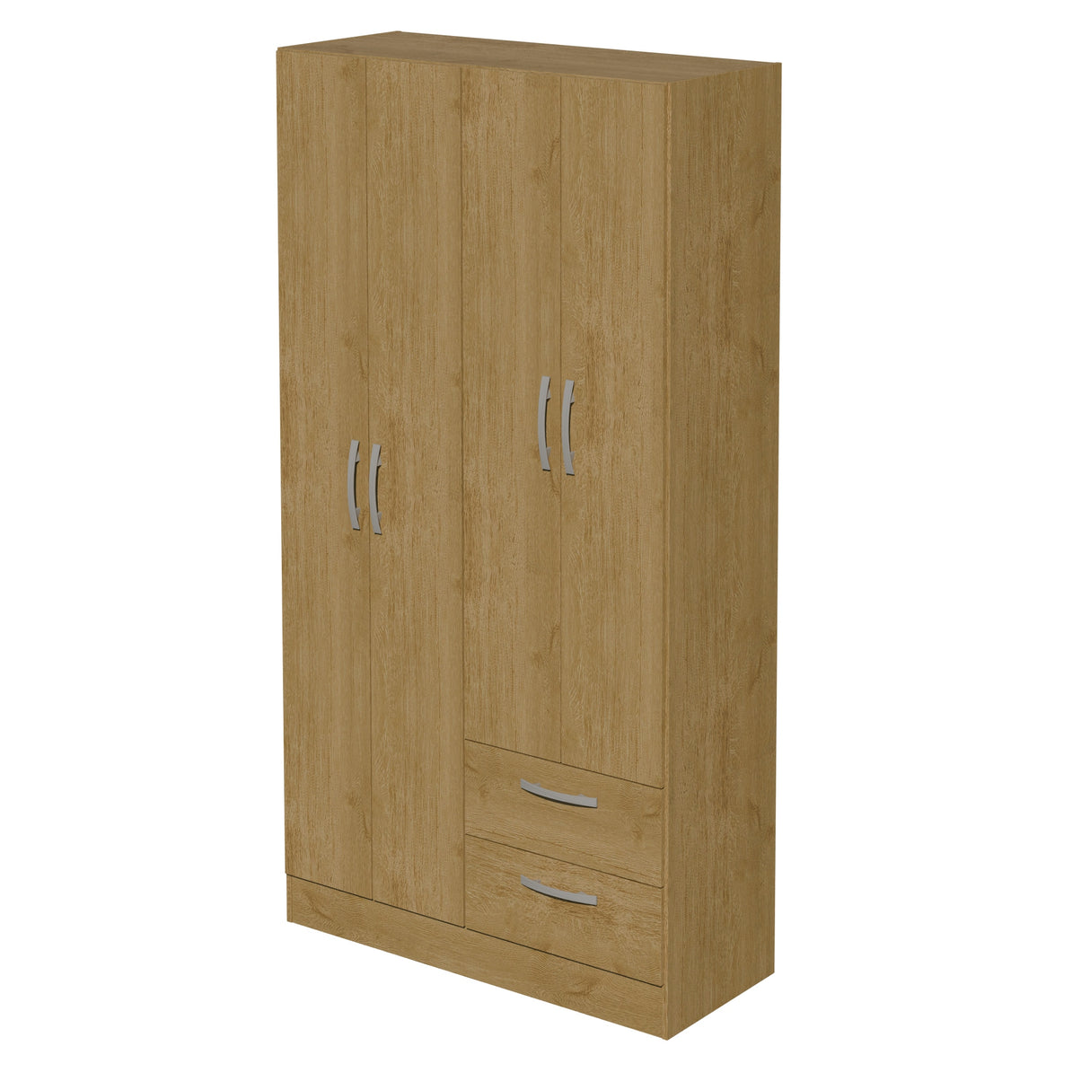 Closet Essence Castaño 90x173cm con Cuatro Puertas y con Dos Cajones
