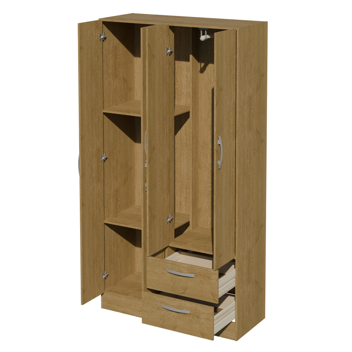 Closet Essence Castaño 90x173cm con Cuatro Puertas y con Dos Cajones