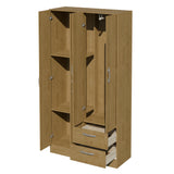 Closet Essence Castaño 90x173cm con Cuatro Puertas y con Dos Cajones