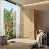 Closet Essence Castaño 90x173cm con Cuatro Puertas y con Dos Cajones