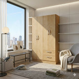 Closet Essence Castaño 90x173cm con Cuatro Puertas y con Dos Cajones