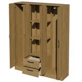 Closet Essence Castaño 135x173cm con Seis Puertas y con Dos Cajones