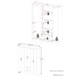 Closet Essence Castaño 135x173cm con Seis Puertas y con Dos Cajones