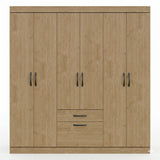 Closet Nova Castaño 181x183cm con Seis Puertas y con Un Cajón