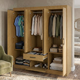 Closet Nova Castaño 181x183cm con Seis Puertas y con Un Cajón