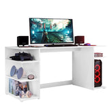 Escritorio Gamer Blanco 136x74cm con Organizador de Libros
