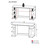 Escritorio Gamer Negro 136x74cm con Organizador de Libros