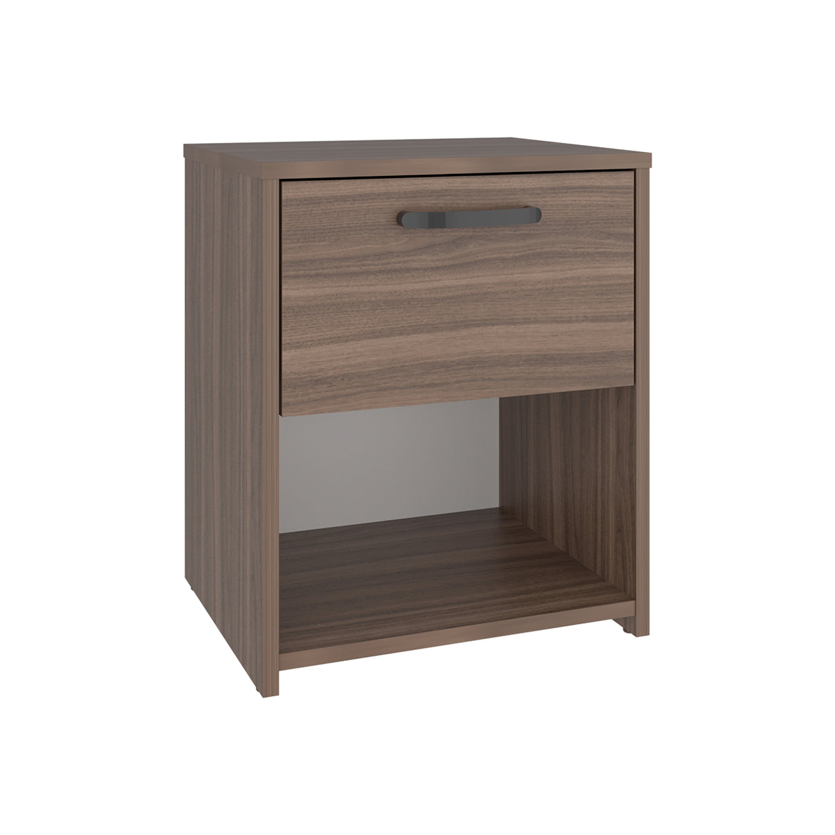 Mesa de Noche Pamplona Avellana 40x48.6cm con Un Cajón y un Compartimiento