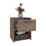 Mesa de Noche Pamplona Avellana 40x48.6cm con Un Cajón y un Compartimiento