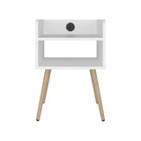 Mesa de Noche Didi Blanco 40x58cm con Un Entrepaño y un Compartimiento