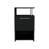 Mesa de Noche Jena Wengue 40x70cm con Un Cajón y Dos Compartimientos