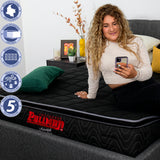 Colchón Enrollado Orthopack BTU Negro King 200 X 200 Cm Ortopedico Firmeza Medio con Pillow Sencillo