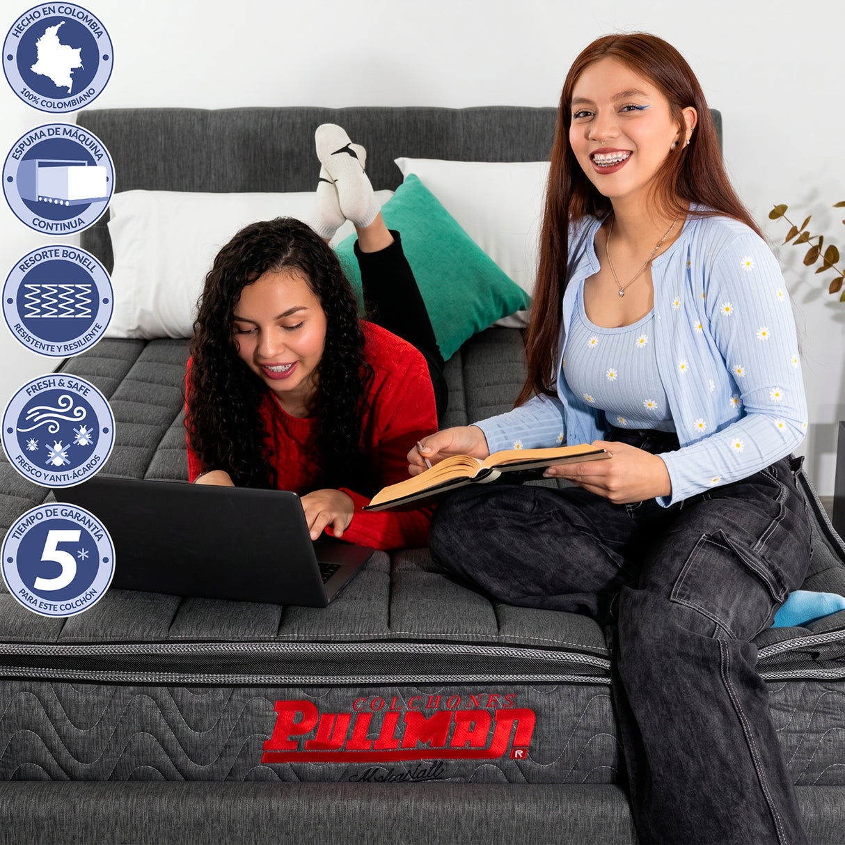 Colchón Enrollado Orthopack BTU Gris Semidoble 120 X 190 Cm Ortopedico Firmeza Medio con Pillow Sencillo