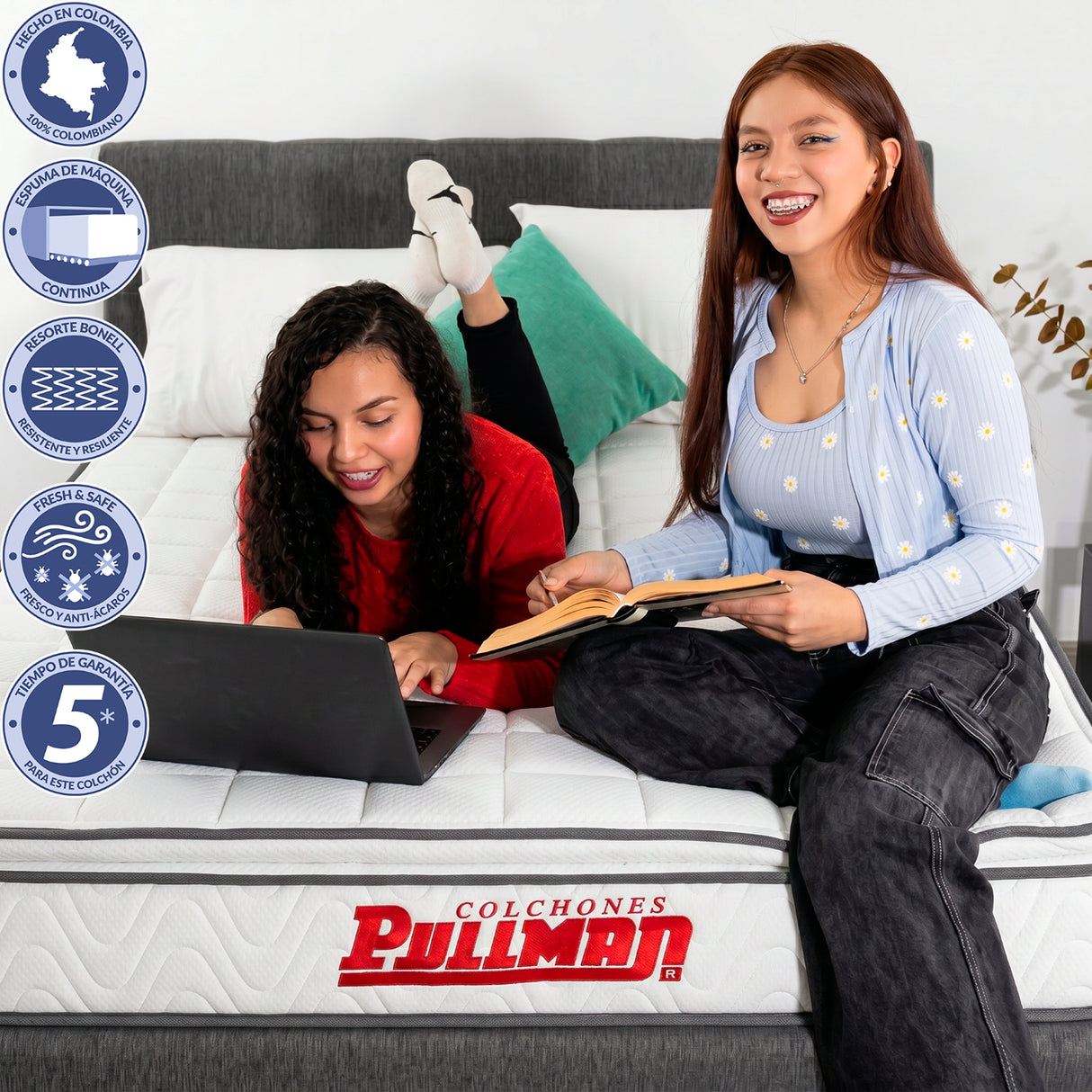 Colchón Enrollado Orthopack BTU Blanco Queen 160 X 190 Cm Ortopedico Firmeza Medio con Pillow Sencillo