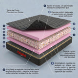Colchón Enrollado Casatapack Negro y Gris Sencillo 100 X 190 Cm Ortopedico Firmeza Firme con Pillow Sencillo