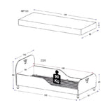 Cama Infantil Real Kids Blanco 97x69cm para colchón Sencillo 90 X 190 Cm con Cabecero y sin Colchon