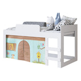 Cama Infantil Blanco 93.2x100.2cm para colchón Sencillo 90 X 190 Cm con Cabecero y sin Colchon