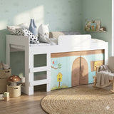 Cama Infantil Blanco 93.2x100.2cm para colchón Sencillo 90 X 190 Cm con Cabecero y sin Colchon